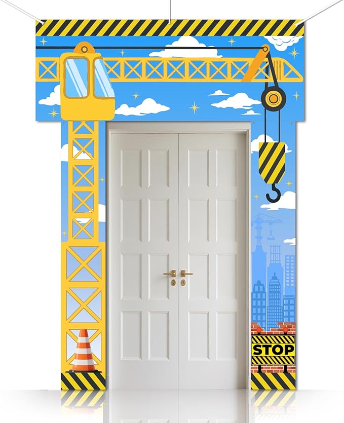 3 Pcs Construction Party Decorations Porch Sign Banner Construction