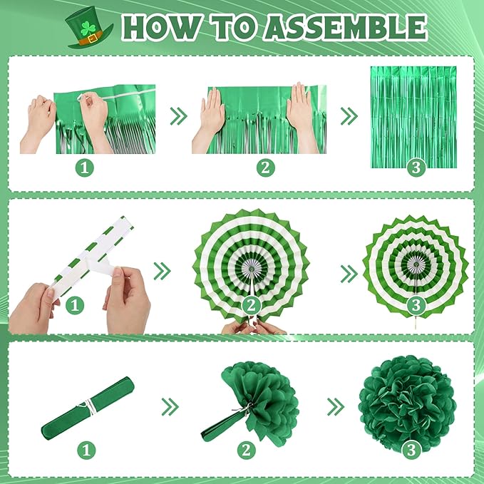 Green Party Decorations, Green Gold Printed Confetti Heart Balloons