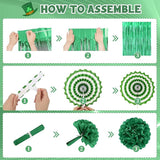 Green Party Decorations, Green Gold Printed Confetti Heart Balloons