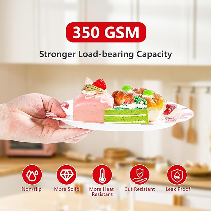 200Pcs Valentine's Day Party Supplies Pink Ture Love Heart Plates