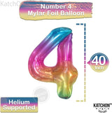 KatchOn, Giant Rainbow 4 Balloon Number - 40 Inch | Number 4 Balloons