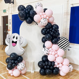 Halloween Balloon Arch Garland Kit Black Pink Macaron Orange Black