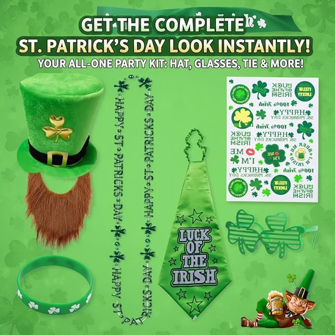 St Patricks Day 7Pcs Set St.Patricks Day Decorations Custom Set