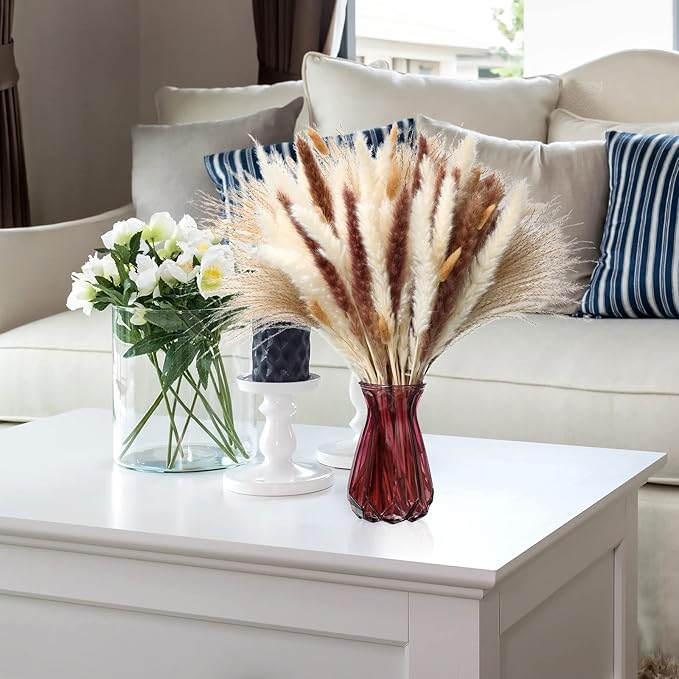 400 Pcs Dried Pampas Grass Decor Bulk 17 Inch White Dried Reed Grass