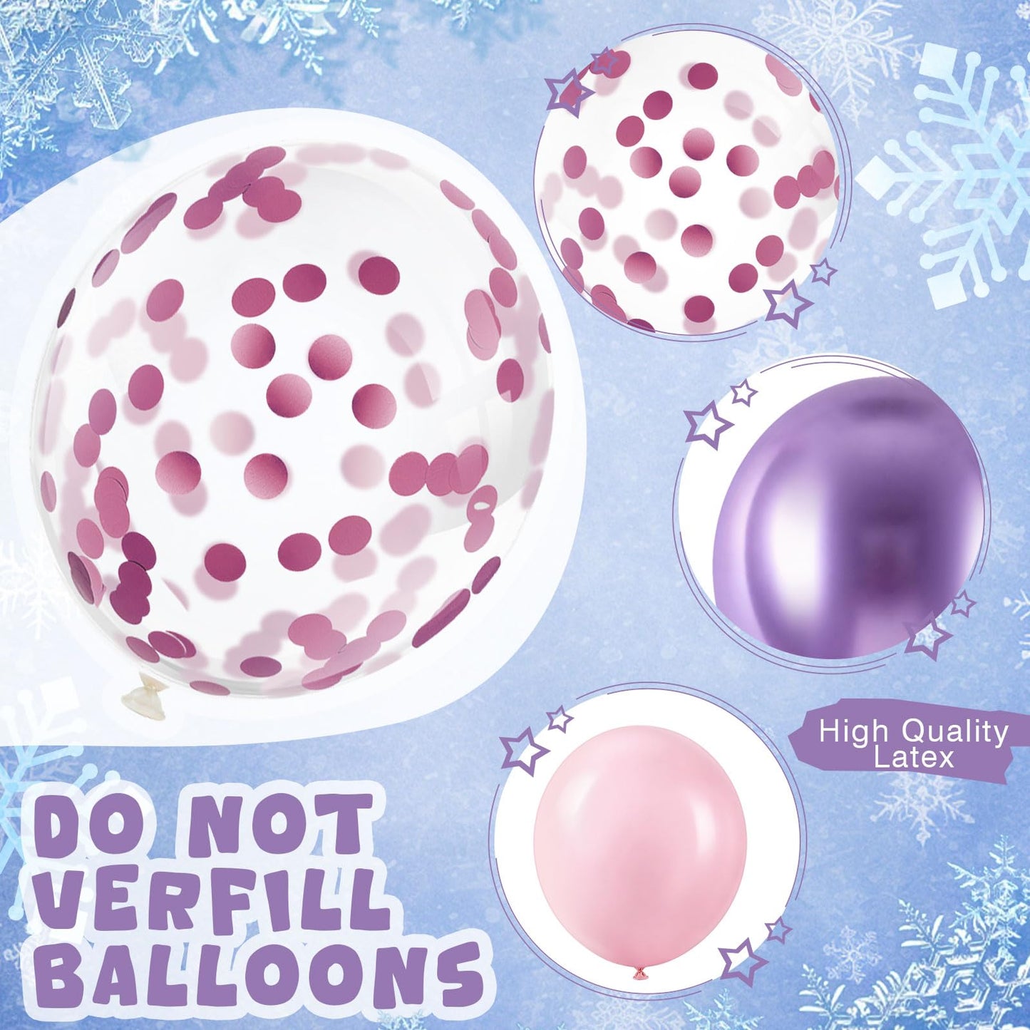 Civaner 48 Pcs Kpop Pink and Purple Balloons 12 Inch Metallic Purple