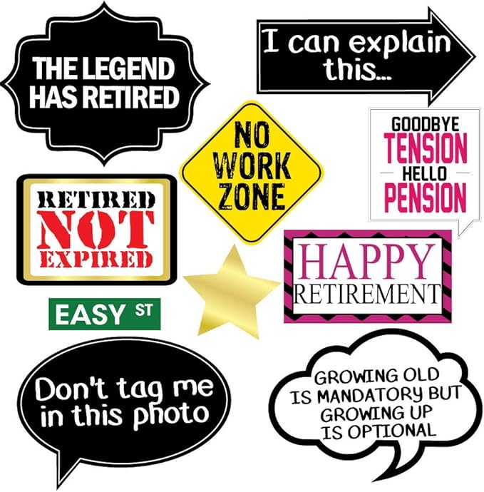 Retirement Photo Booth Props 43 Pieces Funny Happy Retirement Party