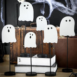 6 Pcs Halloween Table Decorations Cute Ghost Wooden Signs Halloween