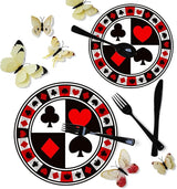 50Pcs Poker Party Supplies 9 Playing Card Dinner Plates 7 Casino