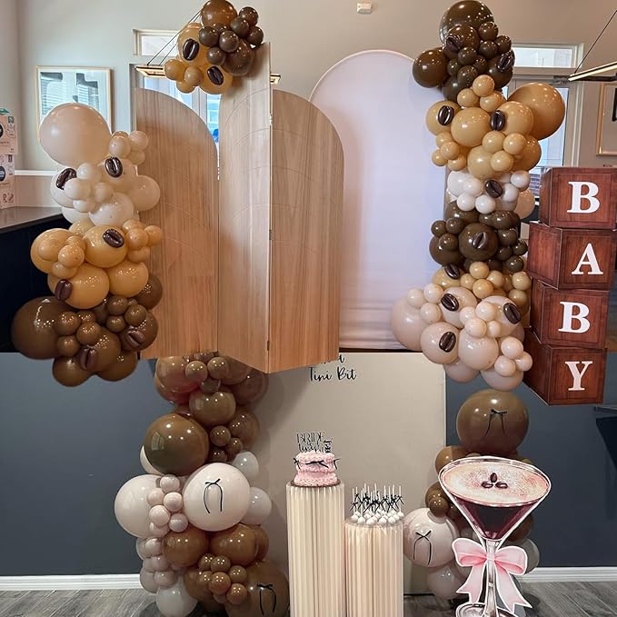 104pcs Dark Brown Balloons - 18/12/10/5 Inch Coffee Brown Neutral