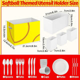 2PCS Softball Utensil Holder Paper Utensil Caddy for Softball Party