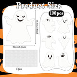 Halloween Glitter Ghost Cutouts 100Pcs Cute Ghost Glitter Paper Cut