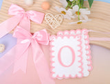 Girls 1st Birthday Decorations - Pink Bow High Chair Banner, Bow First