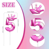 Metallic Purple Number Birthday Candle, Kpop Theme Cake Topper for 14