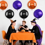 Black Orange Purple Halloween Foil Balloons 6Pcs 4D Large Metallic