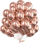 Metallic Rose Gold Balloons 20 pcs and PartyWoo Metallic Rose Gold
