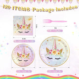 120PCS Unicorn Party Supplies Set Serves 30 Guests Including Unicorn