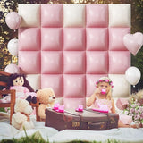 Pink Cream Balloons Square Foil Balloon 25PCS Boho Baby Pink and