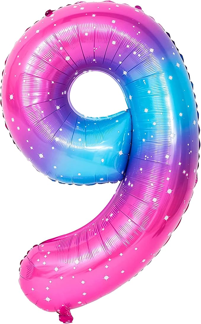 KatchOn, Giant Rainbow 9 Balloon Number - 40 Inch | Foil 9 Birthday
