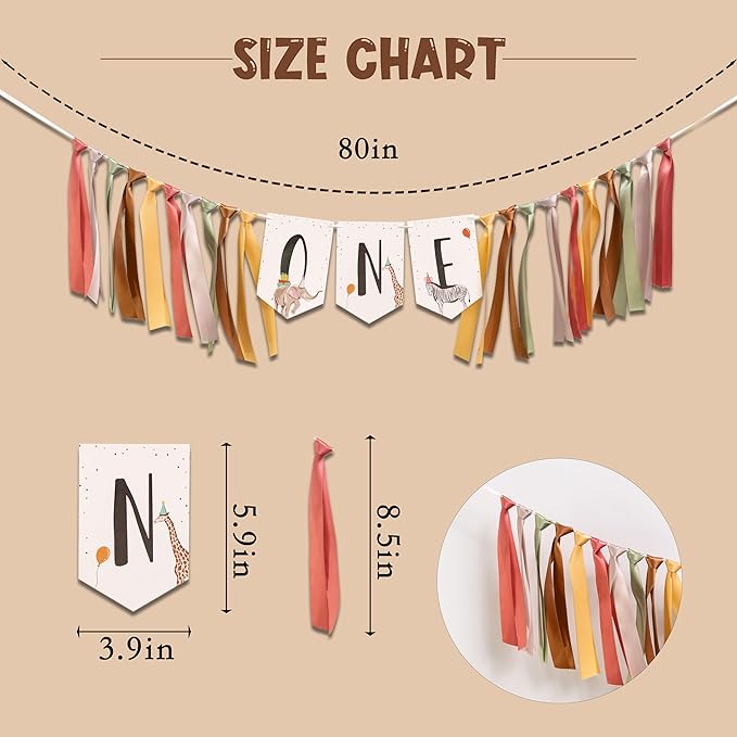Jungle Safari Wild One High chair Banner HighChair ONE Banner