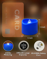 Homemory Blue Tea Lights Candles Battery Operated, 200+Hour Flameless