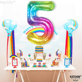 KatchOn, Giant Rainbow 5 Balloon Number - 40 Inch | Number 5 Balloons