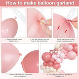 Amandir 153pcs Dusty Pink Balloon Garland Arch Kit, Different Sizes