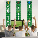 3PCS Football Porch Sign Banners Football Party Decorations Welcome