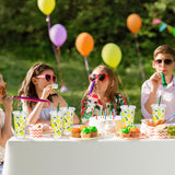 SiliFine 12 Pcs Plastic Lemon Cups, 24oz Reusable Tumbler with Lid and