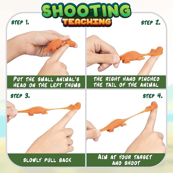 PICK A TOY Stretchy Slingshot Dinosaur Toys 36 Mini Rubber Dinosaurs