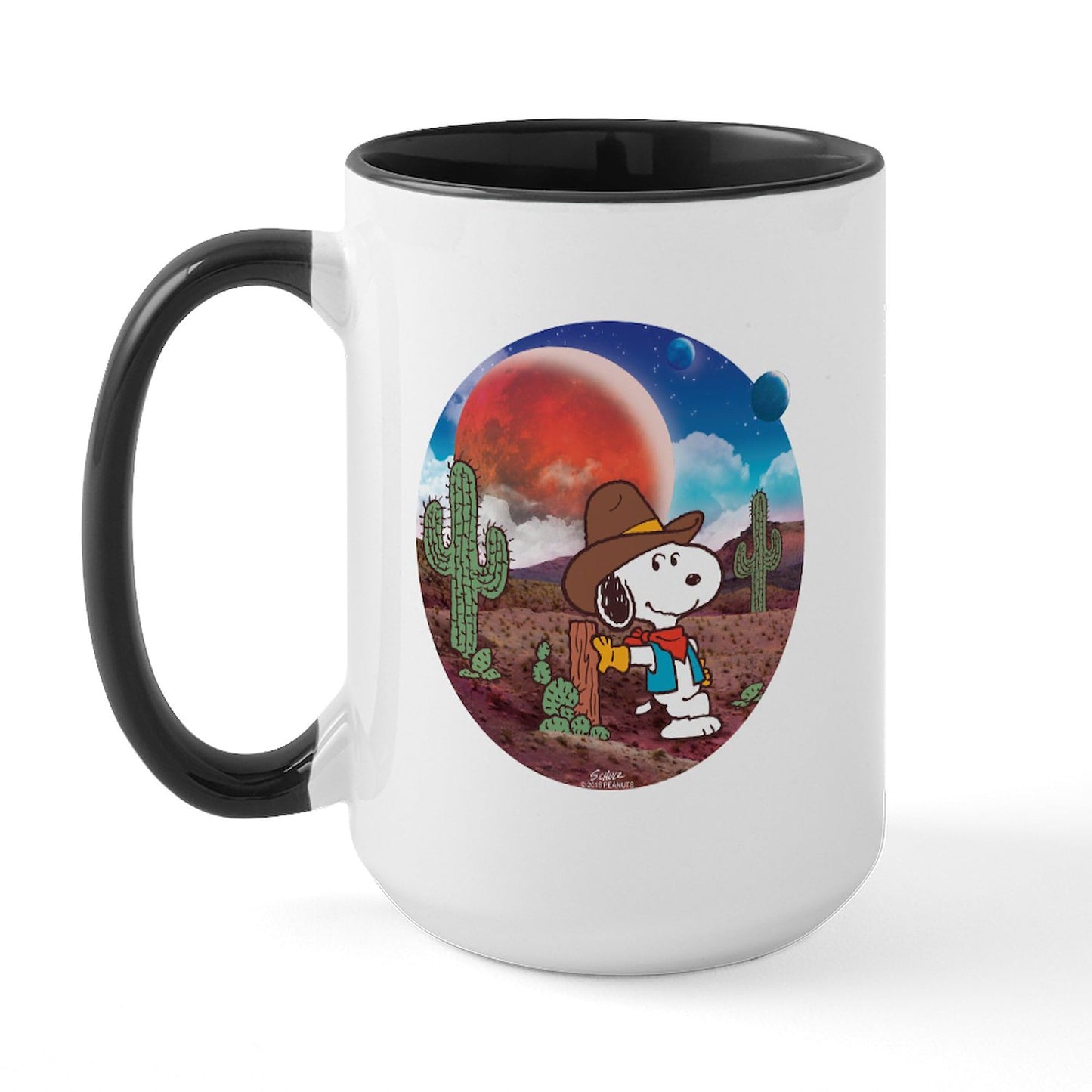 CafePress Snoopy Space Cowboy Mugs 15 oz (444 ml) Ceramic Coffee Mug