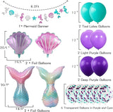 Mermaid Birthday Decorations for Girls Women 29pcs Party Supplies
