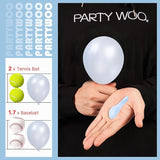 PartyWoo Pearl Light Blue Balloons 100 pcs 5 Inch Baby Pastel Blue
