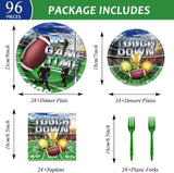 96 Pcs Football Party Paper Plate and Napkins Supplies Disposable