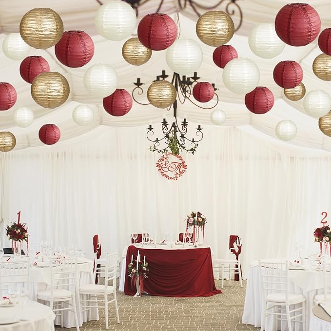 Paper Lanterns Party Decorations, Round Hanging Paper Lanterns