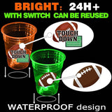 mishunyus 24 Pcs Glow Football Cups Decorations, Superbowl Party