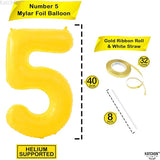 KatchOn, Yellow Number 5 Balloon - Giant, 40 Inch | Yellow 5 Balloon,