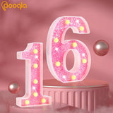 Pooqla Marquee Numbers Lights, light up Numbers Battery Powered, Glitt