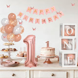 Baby Girl Rose Gold First Birthday Decorations Rose Gold Pearl White