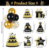 6 Sets Balloon Stand Kit for Table Happy Birthday Black Gold Balloon