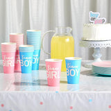 Paper Party Cups Gender Reveal Party Supplies 12 oz Pink and Blue 50