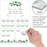Greenery Baby Gender Reveal Board with Stand 12x17 60 Eucalyptus