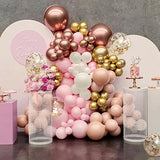Rose Gold Balloon Arch Kit 147Pcs Metallic Gold White Pastel Nude