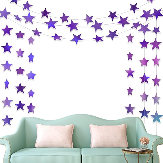 Patelai Glitter Star Garland Banner 2026 Graduation Decor 130 Feet #9