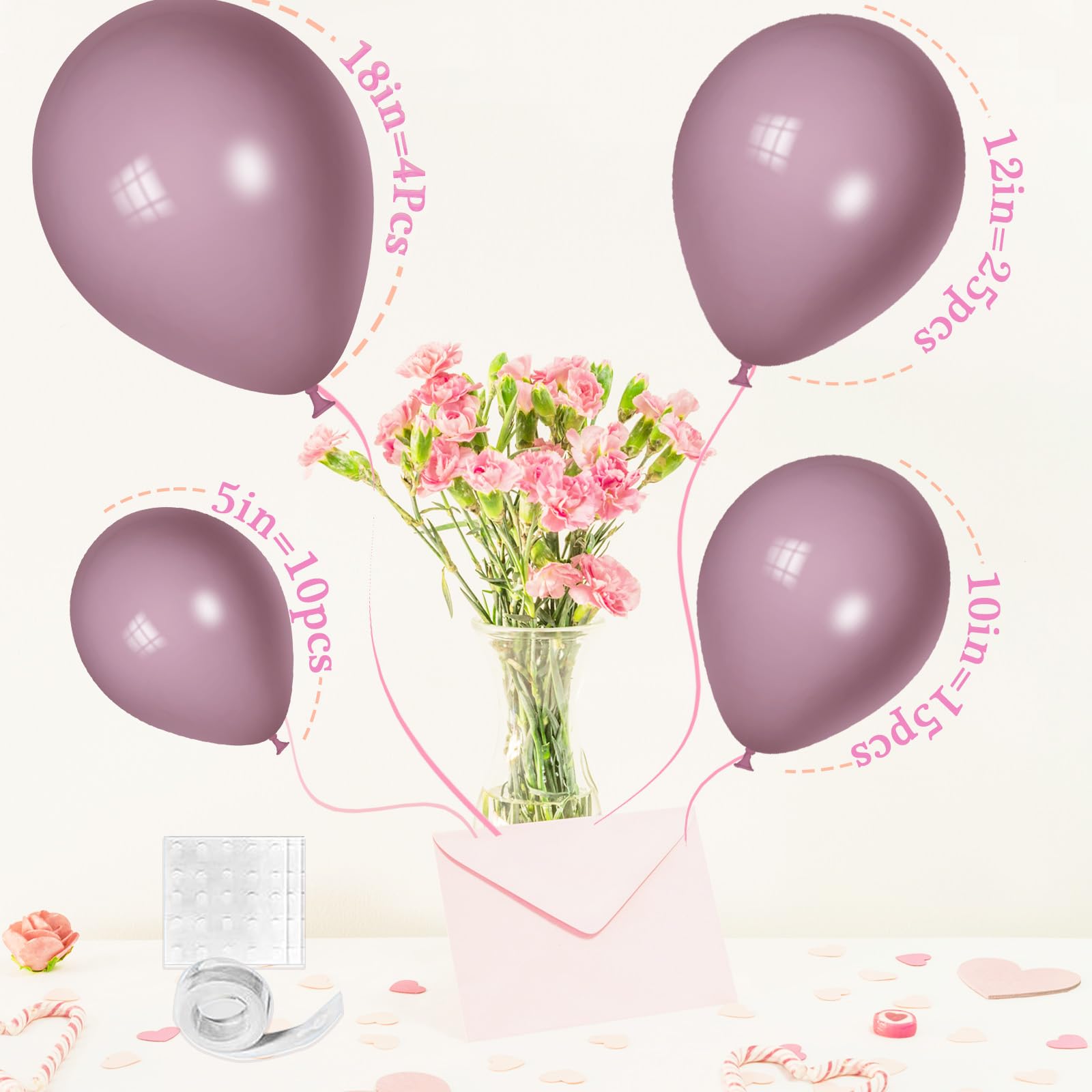 Taro Purple Balloons, Scmdoti Taro Purple Balloons Different Sizes 18