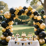 412Pcs Black and Gold Balloons Garland Arch Kit 18 12 10 5 Inch