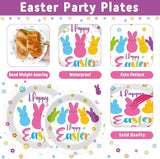 96Pcs Easter Bunny Peeps Party Plates and Napkin Party Supplies