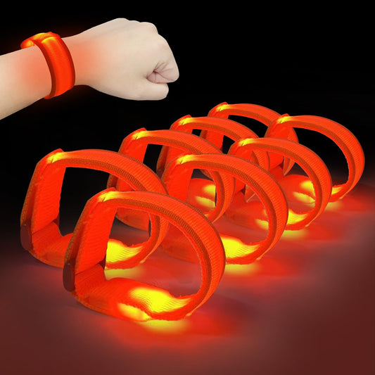 M.best 8pcs LED Light Up Bracelets Glow Flashing Wristbands Glow in