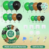 Amandir 153pcs Green and Brown Balloon Garland Arch Kit, Different