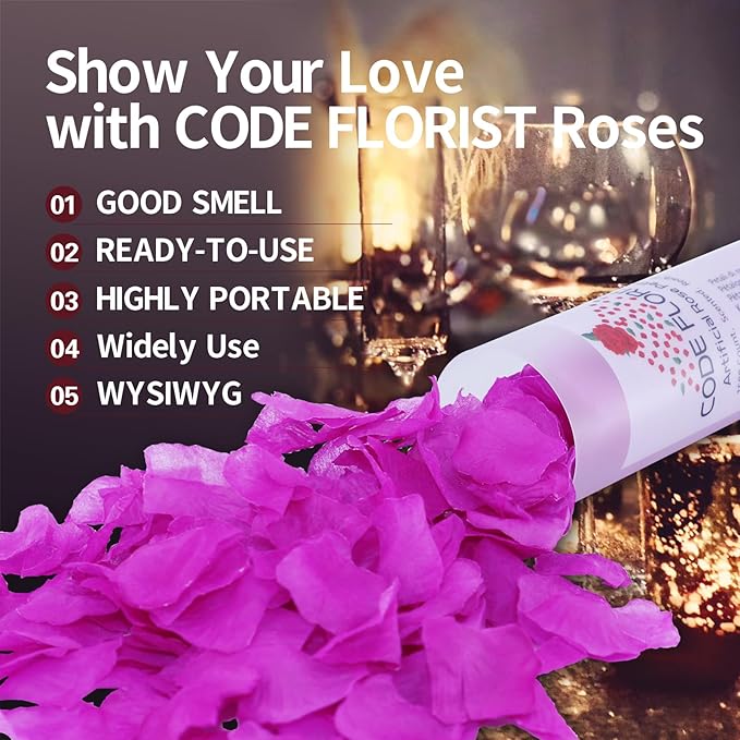 CODE FLORIST 1500 PCS Silk Rose Petals,Fake Rose Petals for Romantic
