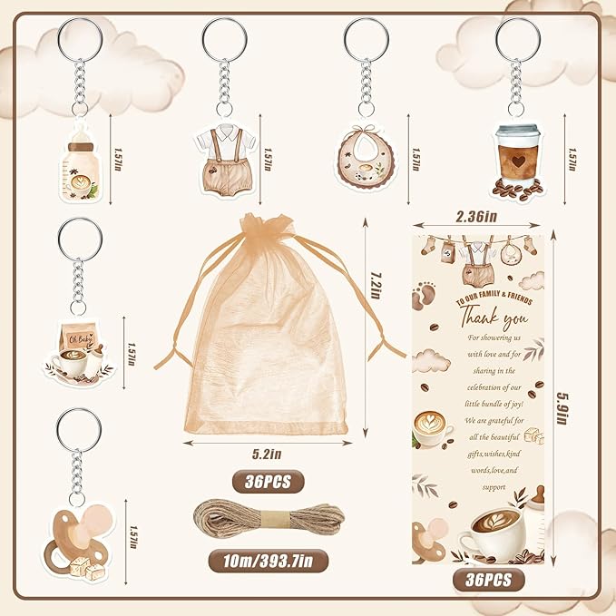 145 Pieces Coffee Baby Shower Favors for Guest A Baby is Brewing